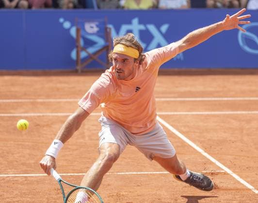 Gstaad: Gstaad Switzerland, 07 20 2024: Stefanos Tsitsipas (GRE) in semi final against Matteo Berrettini (ITA) during EFG Swiss Open. during EFG Swiss Open Gstaad, International Tennis match in Gstaad, Switzerland, July 20 2024 International Tennis match - EFG Swiss Open Gstaad  - ZUMAp169 20240720_zsa_p169_102 Copyright: xPatrickxDancel IPAxSportx