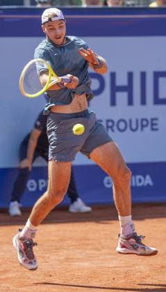 International Tennis match - EFG Swiss Open Gstaad Gstaad Switzerland, 07 20 2024: Jan-Lennard Struff (GER) in semi final against Quentin Halys (FRA) during EFG Swiss Open. during EFG Swiss Open Gstaad, International Tennis match in Gstaad, Switzerland, July 20 2024 Gstaad Switzerland  Copyright: xIPAxSport ABACAx