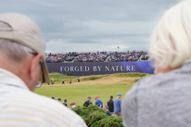 20th July 2024; Royal Troon Golf Club, Troon, South Ayrshire, Scotland; The Open Championship Round 3; A view of the grand stand on the 8th hole  ActionPlus12670019 StevenxFlynn