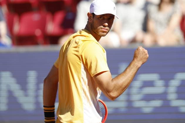 Portugal s Nuno Borges during Saturday s semifinal in the men s singles against Argentina s Thiago Agustin Tirante in the Nordea Open in Bastad, Sweden on july 20, 2024. BASTAD SWEDEN x9200x