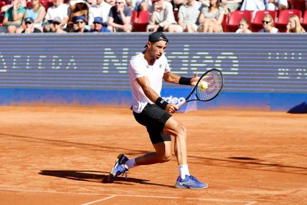 BASTAD, SVERIGE 20240720 Argentinas Thiago Agustin Tirante under lördagens semifinal i herrarnas singel mot Portugals Nuno Borges i Nordea Open i Bastad. BASTAD SVERIGE x9200x