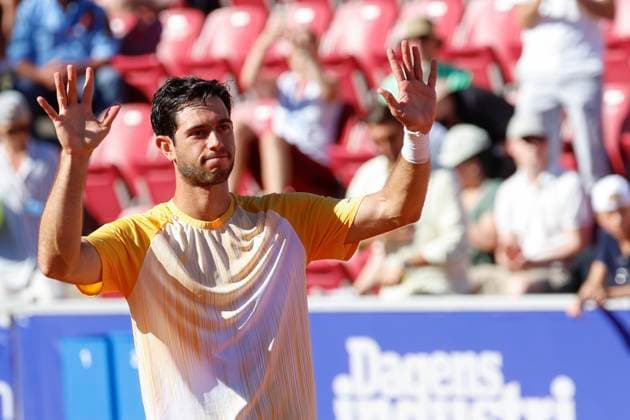BASTAD, SVERIGE 20240720 Portugals Nuno Borges vinner över Argentinas Thiago Agustin Tirante under lördagens semifinal i herrarnas singel i Nordea Open i Bastad. BASTAD SVERIGE x9200x
