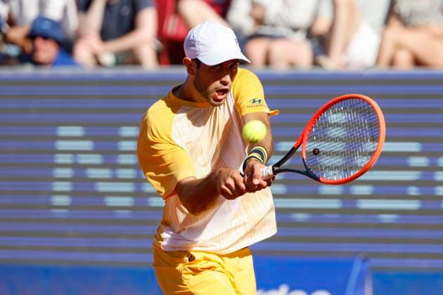 Portugal s Nuno Borges during Saturday s semifinal in the men s singles against Argentina s Thiago Agustin Tirante in the Nordea Open in Bastad, Sweden on july 20, 2024. BASTAD SWEDEN x9200x