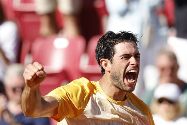 BASTAD, SVERIGE 20240720 Portugals Nuno Borges vinner över Argentinas Thiago Agustin Tirante under lördagens semifinal i herrarnas singel i Nordea Open i Bastad. BASTAD SVERIGE x9200x