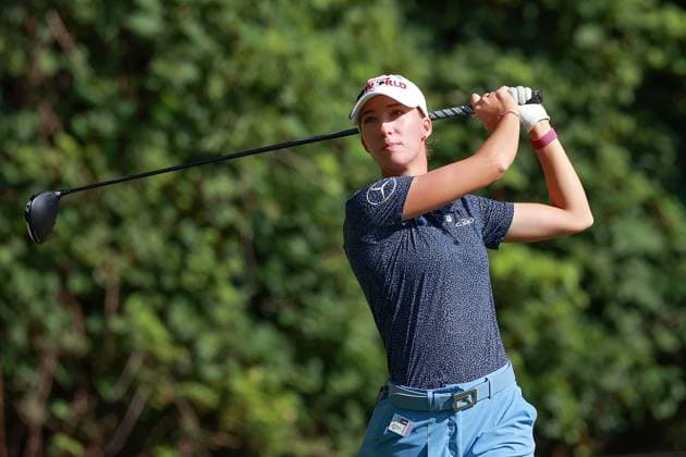 DANA Open SYLVANIA, OHIO - JULY 20: Alexandra Forsterling of Berlin, Germany hits from the 11th tee during the third round of the DANA Open golf tournament at Highland Meadows Golf Club in Sylvania, Ohio USA, on Friday, July 20, 2024. Sylvania Ohio United States  Copyright: xAmyxLemusx originalFilename:lemus-danaopen240720_np5uf.jpg