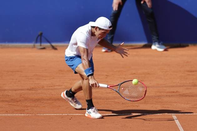 Tennis Herren ATP, Tennis Herren Tennis Herren Tour 500 European Open Hamburg, Hamburg Open ATP 500 2024 , 20.07.2024 , Halbfinale , Sebastian Baez ARG spielt eine Rückhand Copyright: FernandoxSoares