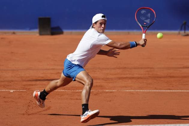 Tennis Herren ATP, Tennis Herren Tennis Herren Tour 500 European Open Hamburg, Hamburg Open ATP 500 2024 , 20.07.2024 , Halbfinale , Sebastian Baez ARG spielt eine Rückhand Copyright: FernandoxSoares