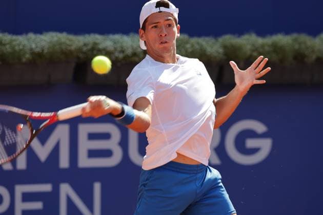 Tennis Herren ATP, Tennis Herren Tennis Herren Tour 500 European Open Hamburg, Hamburg Open ATP 500 2024 , 20.07.2024 , Halbfinale , Sebastian Baez ARG spielt eine Vorhand Copyright: FernandoxSoares