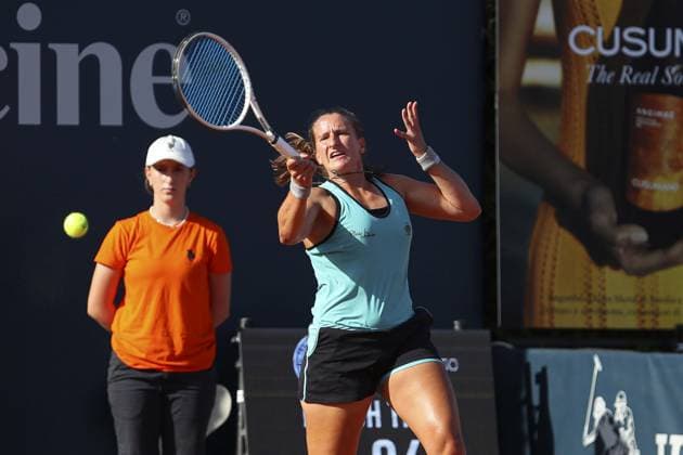 Aurora Zantedeschi in action during Palermo Open Ladies WTA, Tennis Damen 250, International Tennis match in Palermo, Italy, July 20 2024  Copyright: xMassimilianoxCarnabuci IPAxSportx xx IPA_48143719 IPA_Agency_IPA48143719