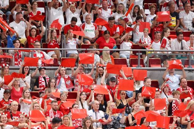 GDANSK 20.07.2024 PRZEDOLIMPIJSKI TURNIEJ TOWARZYSKI SIATKARZY POLSKA - JAPONIA --- PRE-OLYMPIC MENS VOLLEYBALL FRIENDLY TOURNAMENT IN GDANSK: POLAND- JAPAN KIBICE FANS FOT. ANNA KLEPACZKO FOTOPYK NEWSPIX.PL --- Newspix.pl POLAND OUT!  240720LUM138