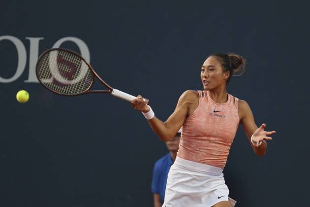 Palermo: Zheng Qinwen in action during Palermo Open Ladies WTA, Tennis Damen 250, International Tennis match in Palermo, Italy, July 20 2024 International Tennis match - Palermo Open Ladies WTA 250  - ZUMAp169 20240720_zsa_p169_852 Copyright: xMassimilianoxCarnabuci IPAxSportx