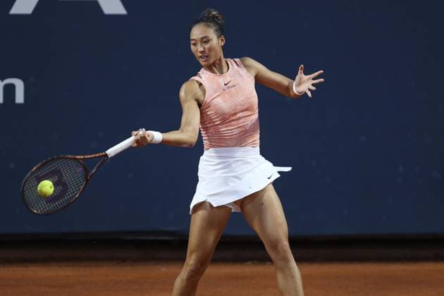 Palermo: Zheng Qinwen in action during Palermo Open Ladies WTA, Tennis Damen 250, International Tennis match in Palermo, Italy, July 20 2024 International Tennis match - Palermo Open Ladies WTA 250  - ZUMAp169 20240720_zsa_p169_860 Copyright: xMassimilianoxCarnabuci IPAxSportx