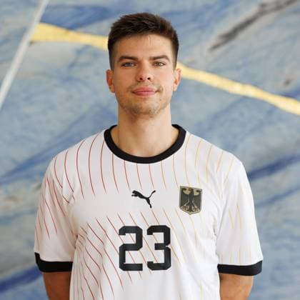 Renars Uscins (GER, 23); Porträt, Einzelbild, 20.07.2024, Ludwigsburg (Deutschland), Handball, Teamfotos Nationalmannschaften für die Olympischen Spiele