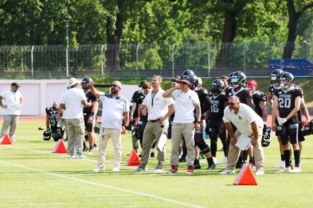 Coaching Team der Berlin Rebels,Berlin Rebels vs Potsdam Royals, American Football, GFL, 2024, Saison, 20.07.2024, Berlin Berlin Land Copyright: xFootxBowl ThomasxSobotzkix