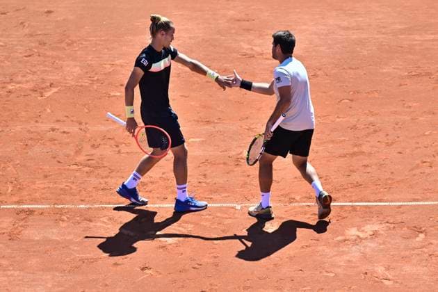 Brazil s Rafael Matos and Orlando Luz during Sunday s men s doubles final against France s Manuel Guinard and Gregoire Jacq in the Nordea Open in Bastad, Sweden on July 21, 2024. BASTAD SWEDEN x9200x