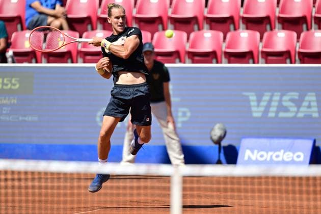 BASTAD, SVERIGE 20240721 Brasiliens Rafael Matos under söndagens final i herrarnas dubbel mot Frankrikes Manuel Guinard och Gregoire Jacq i Nordea Open i Bastad. BASTAD SVERIGE x9200x