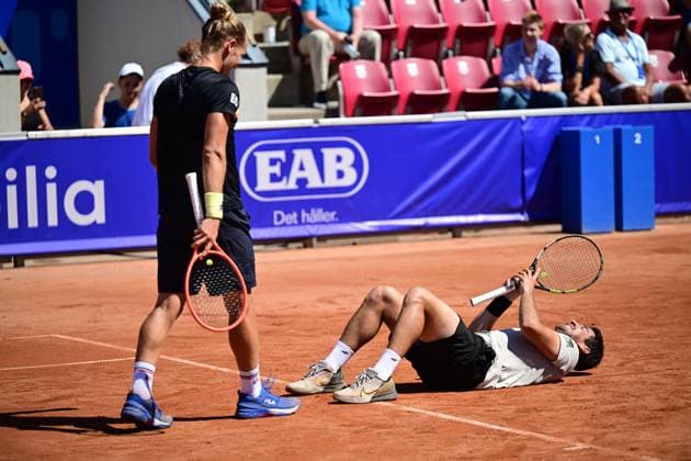 BASTAD, SVERIGE 20240721 Brasiliens Rafael Matos och Orlando Luz vinner söndagens final i herrarnas dubbel mot Frankrikes Manuel Guinard och Gregoire Jacq i Nordea Open i Bastad. BASTAD SVERIGE x9200x