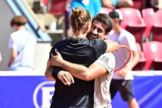 BASTAD, SVERIGE 20240721 Brasiliens Rafael Matos och Orlando Luz vinner söndagens final i herrarnas dubbel mot Frankrikes Manuel Guinard och Gregoire Jacq i Nordea Open i Bastad. BASTAD SVERIGE x9200x