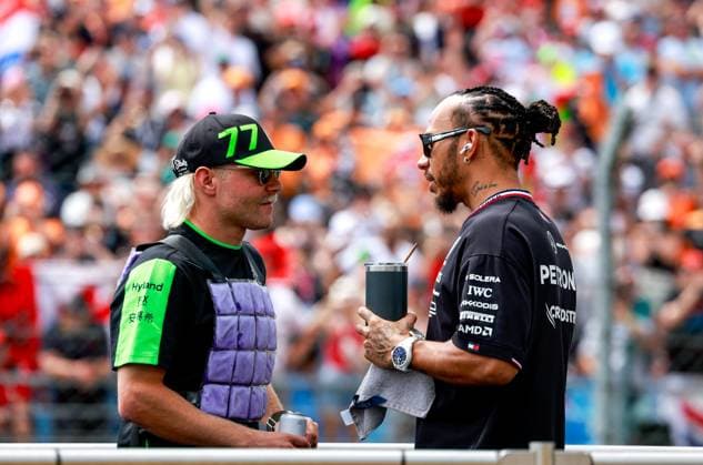 77 Valtteri Bottas (FIN, Stake F1 Team Kick Sauber), 44 Lewis Hamilton (GBR, Mercedes-AMG Petronas F1 Team), F1 Grand Prix of Hungary at Hungaroring on July 21, 2024 in Budapest, Hungary. (Photo by HOCH ZWEI) Budapest Hungary