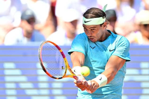 BASTAD, SVERIGE 20240721 Spaniens Rafael Nadal under söndagens final i herrarnas singel mot Portugals Nuno Borges i Nordea Open i Bastad. BASTAD SVERIGE x9200x