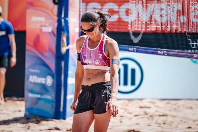 Beachvolleyball Männer German Beach Tour 2024 Tourstop München 21.07.2024 Kira Walkenhorst lächelt München Zentraler Hochschulsport: Beach- Bayern Deutschland