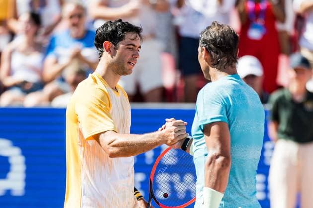 240721 Nuno Borges of Portugal and Rafael Nadal of Spain after men™s single final during Nordea Open day 7 on July 21, 2024 in Bastad. Photo: Niclas Jönsson BILDBYRAN COP 273 NO0291 tennis svenska öppna swedish open bbeng jubel Copyright: NICLASxJÖNSSON BB240721NO078