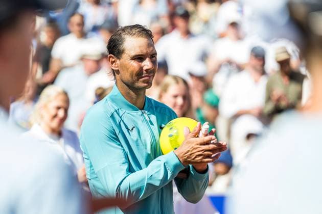 240721 Rafael Nadal of Spain looks dejected after the men™s single final against Nuno Borges of Portugal during Nordea Open day 7 on July 21, 2024 in Bastad. Photo: Niclas Jönsson BILDBYRAN COP 273 NO0291 tennis svenska öppna swedish open bbeng depp Copyright: NICLASxJÖNSSON BB240721NO107