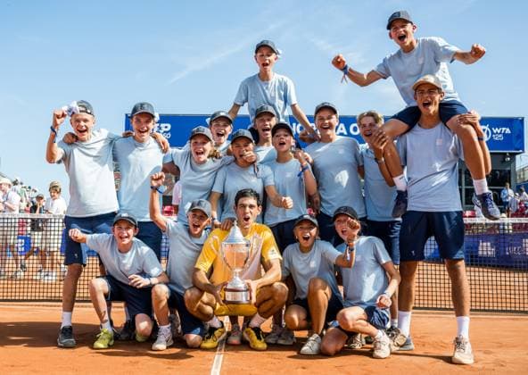 240721 Nuno Borges of Portugal celebrates with the trophy after the men™s single final against Rafael Nadal of Spain during Nordea Open day 7 on July 21, 2024 in Bastad. Photo: Niclas Jönsson BILDBYRAN COP 273 NO0291 tennis svenska öppna swedish open bbeng jubel Copyright: NICLASxJÖNSSON BB240721NO110