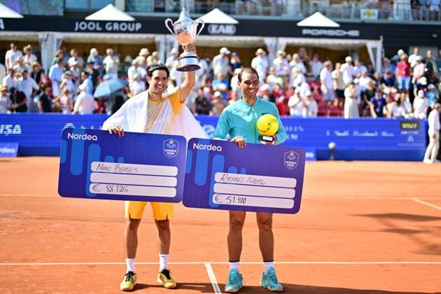 Portugal s Nuno Borges wins Sunday s men s singles final against Spain s Rafael Nadal in the Nordea Open in Bastad, Sweden on july 21, 2024. BASTAD SWEDEN x9200x