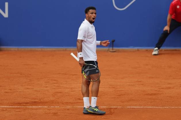 Tennis Herren ATP, Tennis Herren Tennis Herren Tour 500 European Open Hamburg, Hamburg Open ATP 500 2024 , 21.07.2024 , Finale , Arthur Fils FRA macht ein freuden schrei , freut sich über den Satz Sieg Copyright: FernandoxSoares