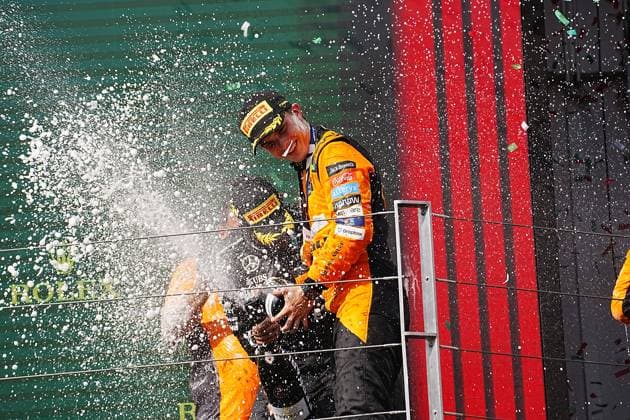 FORMULA 1 HUNGARIAN GRAND PRIX 2024 21.07.2024, Hungaroring, Budapest, FORMULA 1 HUNGARIAN GRAND PRIX 2024 , im Bild Sieger Oscar Piastri (AUS), McLaren F1 Team, 2.Platz für Lando Norris (GBR), 3.Platz für Lewis Hamilton (GBR), Mercedes-AMG Petronas Formula One Team