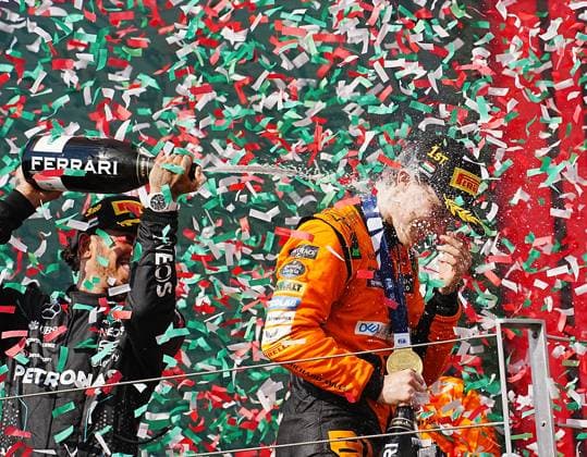 FORMULA 1 HUNGARIAN GRAND PRIX 2024 21.07.2024, Hungaroring, Budapest, FORMULA 1 HUNGARIAN GRAND PRIX 2024 , im Bild Sieger Oscar Piastri (AUS), McLaren F1 Team, 2.Platz für Lando Norris (GBR), 3.Platz für Lewis Hamilton (GBR), Mercedes-AMG Petronas Formula One Team