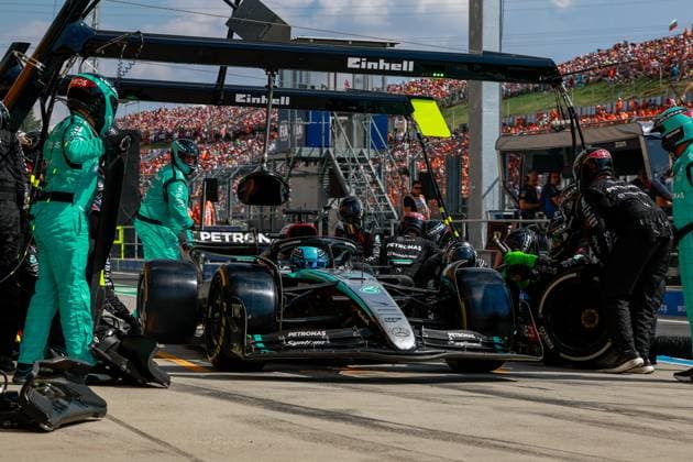 63 George Russell (GBR, Mercedes-AMG Petronas F1 Team), F1 Grand Prix of Hungary at Hungaroring on July 21, 2024 in Budapest, Hungary. (Photo by HOCH ZWEI) Budapest Hungary