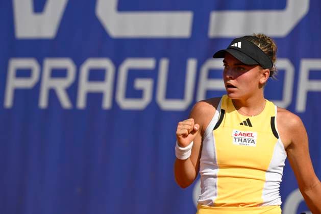 Czech Sara Bejlek (pictured) in action during the WTA, Tennis Damen women s tennis tournament Livesport Prague Open 2024 match against Kalinina Anhelina of Ukraine in Prague, Czech Republic, July 21, 2024. (CTKxPhoto MichalxKamaryt) CTKPhotoP2024072103925  CTKPhotoP2024072103925
