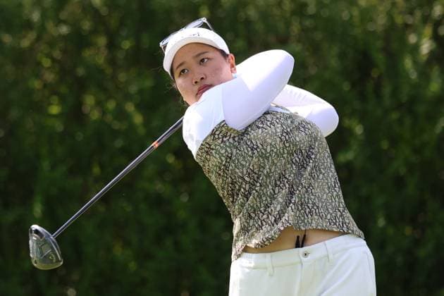 SYLVANIA, OH - JULY 21: LPGA, Golf Damen golfer Chanettee Wannasaen plays her tee shot on the 4th hole during the final round of the 2024 Dana Open on July 21, 2024, at Highland Meadows Golf Club in Sylvania, Ohio. (Photo by Brian Spurlock Icon Sportswire) GOLF: JUL 21 LPGA Dana Open EDITORIAL USE ONLY Icon24072115