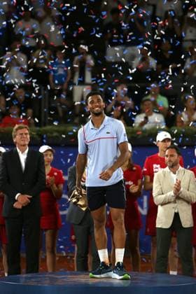 Tennis Herren ATP, Tennis Herren Tennis Herren Tour 500 European Open Hamburg, Hamburg Open ATP 500 2024 , 21.07.2024 , Finale , Arthur Fils FRA bedankt sich bei dem Publikum , Gewinner in Hamburg 2024 Copyright: FernandoxSoares