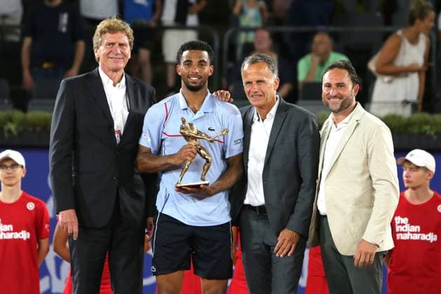 Sport Bilder des Tages Tennis Herren ATP, Tennis Herren Tennis Herren Tour 500 European Open Hamburg, Hamburg Open ATP 500 2024 , 21.07.2024 , Finale , Dietloff v. Arnim , Arthur Fils FRA , Christoph Holstein , Enric Molina Copyright: FernandoxSoares