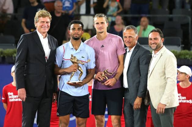 Tennis Herren ATP, Tennis Herren Tennis Herren Tour 500 European Open Hamburg, Hamburg Open ATP 500 2024 , 21.07.2024 , Finale , Dietloff v. Arnim , Arthur Fils FRA , Christoph Holstein , Enric Molina Copyright: FernandoxSoares