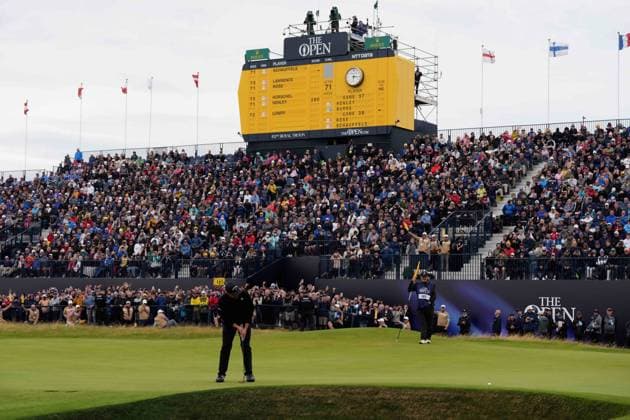 Xander Schauffele putts on the 18th green. The British Open Championship, Day Three, Golf, Royal Troon, Troon, UK - 21 July 2024  Copyright: xStuartxWallace Shutterstockx 14588006cn