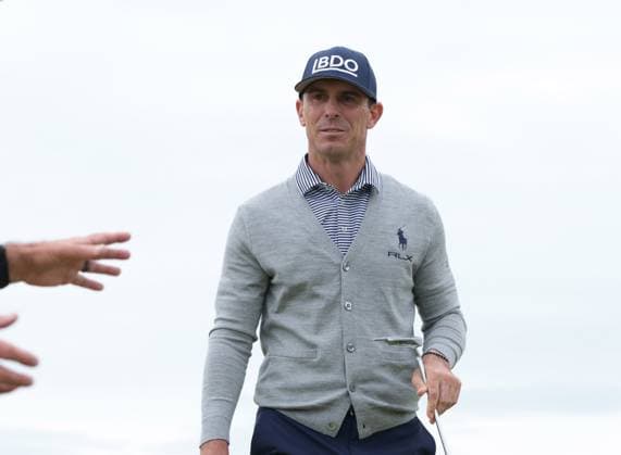 American Billy Herschel during the last round of the152nd Open Championship at Royal Troon Golf Club in Troon, Scotland on Sunday, July 21, 2024. Schauffele won by two shots with a score of nine under under par.  LON2024072125 HUGOxPHILPOTT