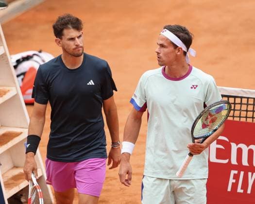 Daniel Altmaier, Dominic Thiem, Herren Doppel, Men s Doubles Tennis - Generali Open Kitzbuehel 2024 - ATP, Tennis Herren 250 - Kitzbuehler Tennis Club - Kitzbuehel - Tirol - Oesterreich - 22 July 2024. Copyright: xJuergenxHasenkopfx