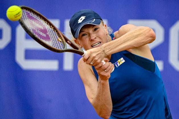 Sport Bilder des Tages Czech tennis player Katerina Siniakova in action during the WTA, Tennis Damen women s tennis tournament Livesport Prague Open 2024 match against Laura Samson from Czechia, in Prague, Czech Republic, on July 23, 2024. (CTKxPhoto VitxSimanek) CTKPhotoP2024072305483  CTKPhotoP2024072305483