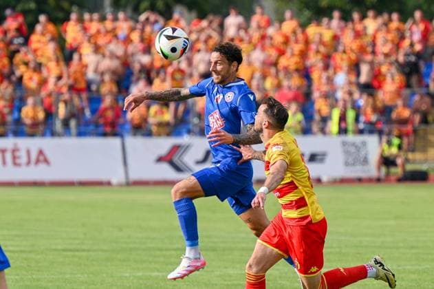 2024.07.23 Poniewiez Pilka nozna, UEFA Liga Mistrzow, sezon 2024 2025 FK Panevezys - Jagiellonia Bialystok N z Nicolas Gorobsov, Jesus Imaz Foto Paulius Zidonis PressFocus 2024.07.23 Poniewiez Football, UEFA Champions League, 2024 25 season FK Panevezys - Jagiellonia Bialystok Nicolas Gorobsov, Jesus Imaz Credit: Paulius Zidonis PressFocus NEWSPIX.PL --- Newspix.pl  20240723PF_ZZI_51958