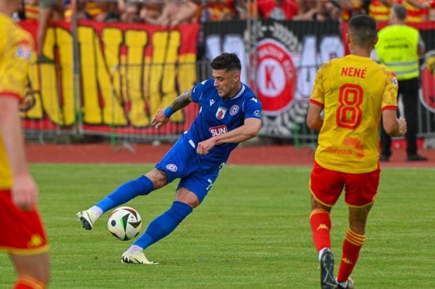 2024.07.23 Poniewiez Pilka nozna, UEFA Liga Mistrzow, sezon 2024 2025 FK Panevezys - Jagiellonia Bialystok N z Robert Mazan Foto Paulius Zidonis PressFocus 2024.07.23 Poniewiez Football, UEFA Champions League, 2024 25 season FK Panevezys - Jagiellonia Bialystok Robert Mazan Credit: Paulius Zidonis PressFocus 