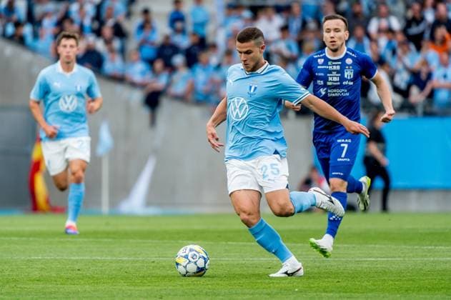 240723 Gabriel Busanello of Malmö FF during the UEFA Champions League football match between Malmö FF and Klaksvik on July 23, 2024 in Malmö. Photo: Christian Örnberg BILDBYRAN COP 166 CO0443 fotboll football soccer fotball champions league malmö ff klaksvik bbeng q2 Copyright: CHRISTIANxÖRNBERG BB240723CO023
