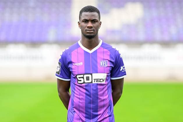 VfL Osnabrück; 3. Liga Porträttermin 2024 2025 am 23.07.2024 an der Bremer Brücke in Osnabrück Maxwell Gyamfi (Osnabrueck)