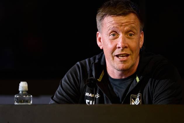 MALMÖ, SVERIGE 20240723 KÃ Klaksvik tränare Espen Haug vid presskonferensen efter tisdagens Champions League-kval i fotboll mellan Malmö FF och KÃ Klaksvik pa Eleda stadion. MALMÖ SVERIGE Fotboll,KÃ Klaksvik,Malmö FF x11830x Copyright: xAndersxBjurö TTx CL-KVAL MALMÖ-KLAKSVIK