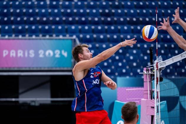 240723 Christian Sandlie Sorum of Norway at a Beach volleyball, Beachvolleyball training during day -3 of the Paris 2024 Olympic Games, Olympische Spiele, Olympia, OS on July 23, 2024 in Paris. Photo: Petter Arvidson BILDBYRAN kod PA PA0839 bbeng olympic games olympics os ol olympiska spel olympiske leker paris 2024 paris-os paris-ol beachvolleyboll beach volleyball sandvolleyball norge norway Copyright: PETTERxARVIDSON BB240723PA142