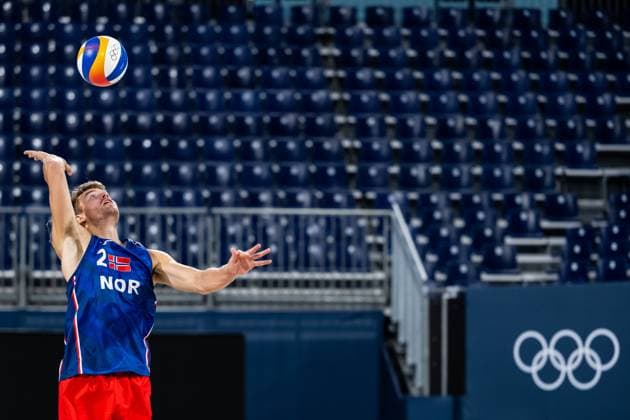 240723 Christian Sandlie Sorum of Norway at a Beach volleyball, Beachvolleyball training during day -3 of the Paris 2024 Olympic Games, Olympische Spiele, Olympia, OS on July 23, 2024 in Paris. Photo: Petter Arvidson BILDBYRAN kod PA PA0839 bbeng olympic games olympics os ol olympiska spel olympiske leker paris 2024 paris-os paris-ol beachvolleyboll beach volleyball sandvolleyball norge norway Copyright: PETTERxARVIDSON BB240723PA160