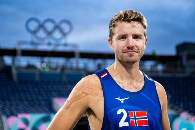 240723 Christian Sandlie Sorum of Norway poses for a portrait after a Beach volleyball, Beachvolleyball training during day -3 of the Paris 2024 Olympic Games, Olympische Spiele, Olympia, OS on July 23, 2024 in Paris. Photo: Petter Arvidson BILDBYRAN kod PA PA0839 bbeng olympic games olympics os ol olympiska spel olympiske leker paris 2024 paris-os paris-ol beachvolleyboll beach volleyball sandvolleyball norge norway porträtt Copyright: PETTERxARVIDSON BB240723PA175